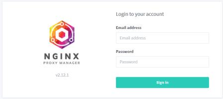 Page de login de Nginx Proxy Manager